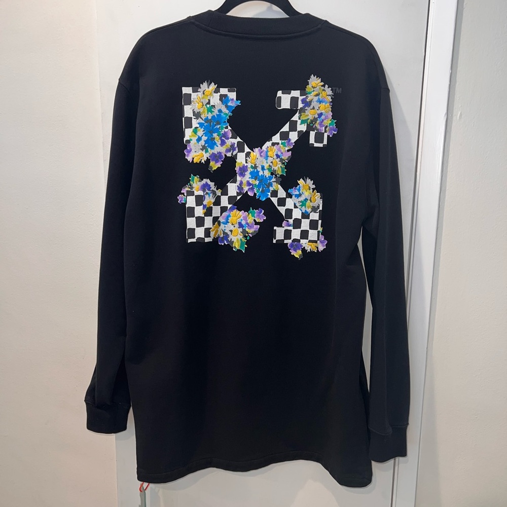 Off-White Check Arrows Sweatshirt Dress